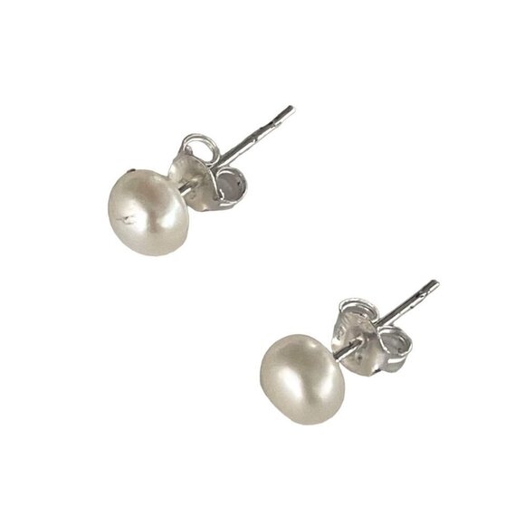 FAS Jewelry - FAS 925 Sterling Silver Thailand Real Pearl Earrings Butterfly Closure
